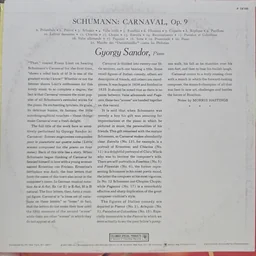 Back cover of Carnival, Op. 9 (Carnaval)