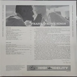 Back cover of Frank D'Rone Sings