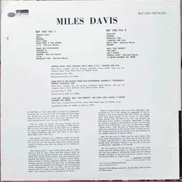 Back cover of Miles Davis Volume 1